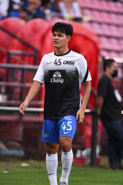 Nonthaburi-thailand-12SEP2021-JAKKRAPONG SANMAHUNG # 45 SANMAHUNG # 2021 Muangthong ile Chonburi Fc arasında Thunderdome Stadyumu, Tayland