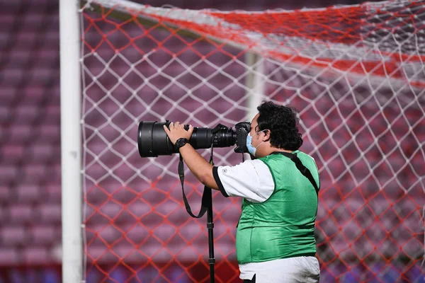 Nonthaburi 12Sep2021 Fotógrafo Durante Marinhaague2021 Entre Muangthong Contra Chonburi Estádio — Fotografia de Stock