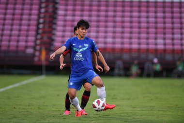 Nonthaburi-thailand-12SEP2021-YOO # 7 BYUNGSOO # 2021 Muangthong ile Chonburi Fc arasında Thailand, Tayland 'daki stadyumda savaşıyor.
