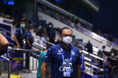 Thanyaburi-Pathumthani-6NOV2021: Newin chidchob Buriram 'ın başkanı bgpu ile Tayland' daki Leo Stadyumu 'nda defnedilmeye karşı bgpu arasında 2021 yılındaki çatışmada birleşti.