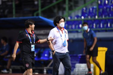 Bangplee-Samutprakan, 10 NOV 2021: Samutprakan, Tayland 'daki Samutprakan Stadyumu' nda Muangthong United 'a karşı 6.