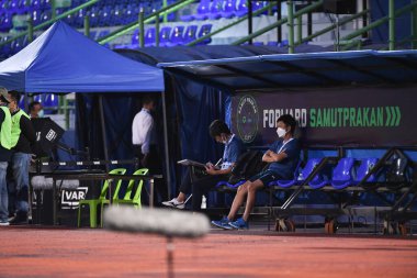 Bangplee-Samutprakan, 10 NOV 2021: Samutprakan, Tayland 'daki Samutprakan Stadyumu' nda Muangthong United 'a karşı 6.