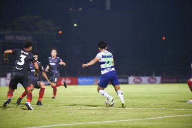 Bangplee, Samutprakan - 10 NOV 2021: PHATSAPHON CHOEDWICHIT # 78 Samutprakan şehri arasında Samutprakan şehri ile Tayland samutprakan Stadyumu 'nda birleşen Muangthong arasındaki maçta samutprakan şehrinin 78.