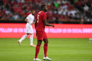 KALLANG, ŞARKI - 15 Temmuz 2022: Liverpool oyuncuları ulusal stadyumdaki Crystal Palace 'a karşı hazırlık maçında 