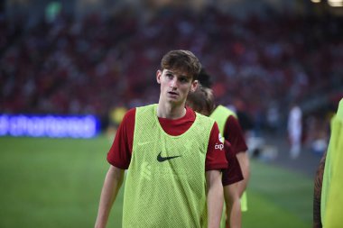 KALLANG, SINGAPORE - 15 Temmuz 2022: Tyler Morton # 80 Liverpool Oyuncusu, ulusal stadyumdaki Crystal Palace 'a karşı hazırlık maçında
