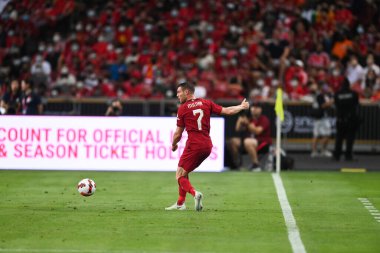 KALLANG, SINGAPORE - 15 Temmuz 2022: James Milner # 7 Liverpool Oyuncusu, ulusal stadyumdaki Crystal Palace 'a karşı hazırlık maçında