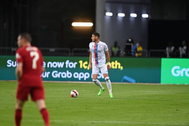 KALLANG, ŞARKI - 15 Temmuz 2022: Joel Ward # 2 Kristal Saray Oyuncusu sezon öncesi Liverpool karşısında ulusal stadyumda