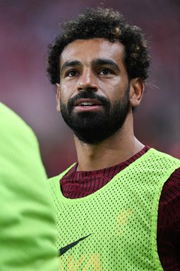KALLANG, SINGAPORE - 15 Temmuz 2022: Liverpool 'un Muhammed Salah # 10 Oyuncusu ulusal stadyumdaki Crystal Palace' a karşı hazırlık maçında