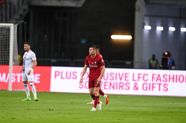 KALLANG, SINGAPORE - 15 Temmuz 2022: James Milner # 7 Liverpool Oyuncusu, ulusal stadyumdaki Crystal Palace 'a karşı hazırlık maçında