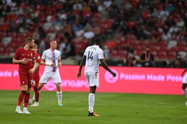 KALLANG, SINGAPORE - 15 Temmuz 2022: Jean-Philippe Mateta # 14 Kristal Saray Oyuncusu sezon öncesi Liverpool karşısında ulusal stadyumda