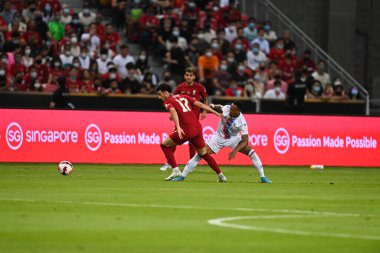 KALLANG, ŞARKI - 15 Temmuz 2022: Liverpool oyuncuları ulusal stadyumdaki Crystal Palace 'a karşı hazırlık maçında 