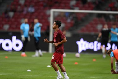 KALLANG, SINGAPORE - 15 Temmuz 2022: Liverpool 'un 28 numaralı Fabio Carvalho Ulusal Stadyum' daki Crystal Palace 'a karşı hazırlık maçında