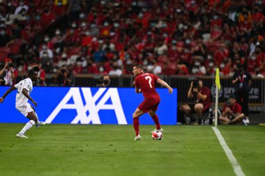 KALLANG, SINGAPORE - 15 Temmuz 2022: James Milner # 7 Liverpool Oyuncusu, ulusal stadyumdaki Crystal Palace 'a karşı hazırlık maçında