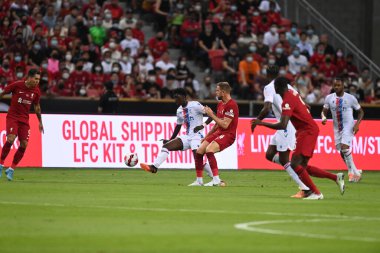 KALLANG, SINGAPORE - 15 Temmuz 2022: Jesurun Rak-Sakyi # 49 Kristal Saray Oyuncusu sezon öncesi Liverpool karşısında ulusal stadyumda