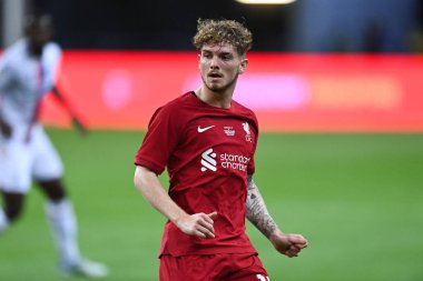 KALLANG, ŞARKI - 15 Temmuz 2022: Harvey Elliott # 19 Liverpool Oyuncusu, ulusal stadyumdaki Crystal Palace 'a karşı hazırlık maçında