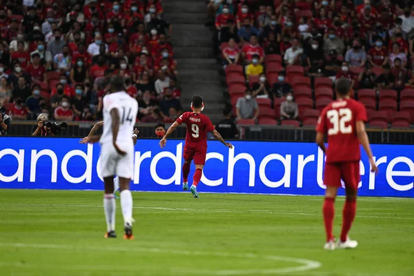 Kallang Singapore Temmuz 2022 Roberto Firmino Liverpool Oyuncusu Ulusal Stadyumdaki — Stok fotoğraf