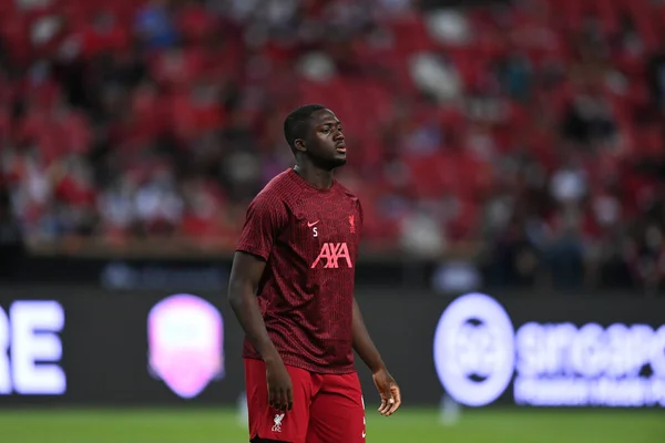 KALLANG, SINGAPORE - 15TH JULY, 2022: Ibrahim Konate #5 Player of Liverpool in action during pre-season against Crystal Palace at national stadium