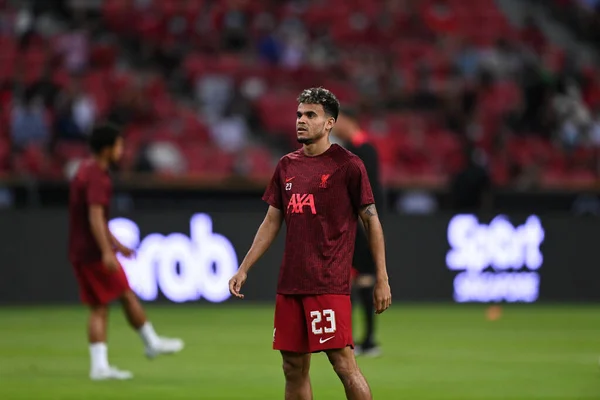 Kallang Singapur Julio 2022 Luis Díaz Jugador Liverpool Acción Durante — Foto de Stock