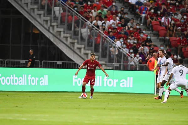 Kallang Singapore Temmuz 2022 Luís Diaz Liverpool Oyuncusu Ulusal Stadyumdaki — Stok fotoğraf