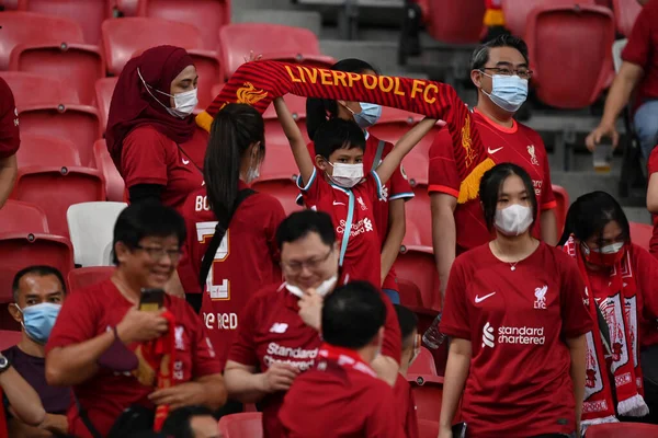 Kallang Singapore 15Th July 2022 Unidentified Fans Liverpool Action Pre — Foto de Stock