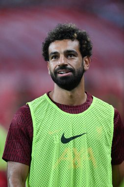 Kallang-Singapur-15JUL2022-Mohamed Salah # 10 Liverpool Oyuncusu sezon öncesi Singapur 'daki kristal saraya karşı eylem halinde.