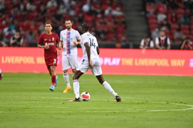 Kallang-Singapur-15JUL2022-Jean-Philippe Mateta # 14 Kristal Saray Oyuncusu sezon öncesi Liverpool karşısında Singapur, Singapur 'da