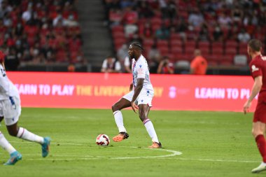Kallang-Singapur-15JUL2022-Jean-Philippe Mateta # 14 Kristal Saray Oyuncusu sezon öncesi Liverpool karşısında Singapur, Singapur 'da