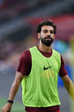 Kallang-Singapur-15JUL2022-Mohamed Salah # 10 Liverpool Oyuncusu sezon öncesi Singapur 'daki kristal saraya karşı eylem halinde.
