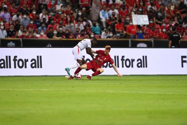 Kallang-Singapur-15JUL2022-Sepp Van Den Berg 72 numaralı Liverpool Oyuncusu, sezon öncesi stadyumdaki kristal saraya karşı eylem halinde.