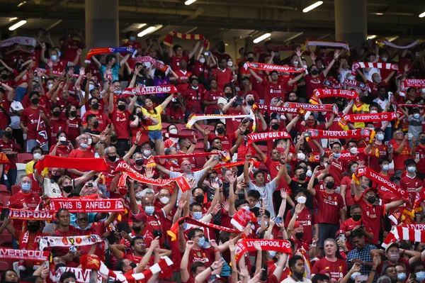 Kallang Singapore 15Jul2022 Unidentified Fan Liverpool Action Pre Season Crystal 스톡 사진