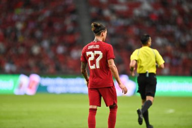 KALLANG, SINGAPORE - 15 Temmuz 2022: Dawin Nunez # 27 Liverpool Oyuncusu, ulusal stadyumdaki Crystal Palace 'a karşı hazırlık maçında. 