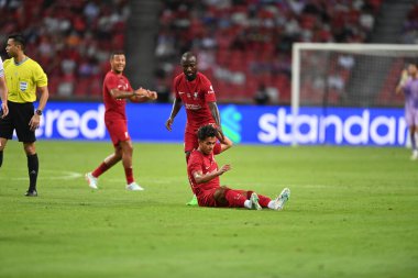 KALLANG, ŞARKI - 15 Temmuz 2022: Naby Keita # 8 Liverpool Oyuncusu, ulusal stadyumdaki Crystal Palace 'a karşı hazırlık maçında. 