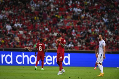 KALLANG, SINGAPORE - 15 Temmuz 2022: Dawin Nunez # 27 Liverpool Oyuncusu, ulusal stadyumdaki Crystal Palace 'a karşı hazırlık maçında. 