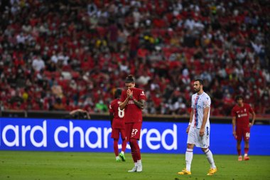 KALLANG, SINGAPORE - 15 Temmuz 2022: Dawin Nunez # 27 Liverpool Oyuncusu, ulusal stadyumdaki Crystal Palace 'a karşı hazırlık maçında. 
