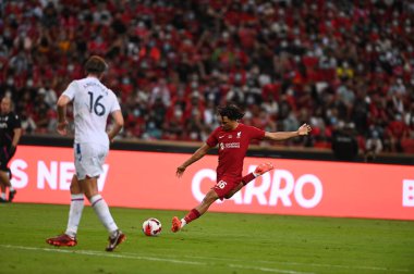 KALLANG, SINGAPORE - 15 Temmuz 2022: Trent Alexander-Arnold # 66 Liverpool oyuncusu sezon öncesi stadyumdaki Crystal Palace 'a karşı oynuyordu. 