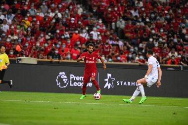 KALLANG, SINGAPORE - 15 Temmuz 2022: Mohamed Salah # 11 Liverpool Oyuncusu sezon öncesi stadyumdaki kristal saraya karşı eylem halinde. 