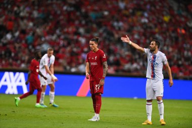 KALLANG, SINGAPORE - 15 Temmuz 2022: Dawin Nunez # 27 Liverpool Oyuncusu, ulusal stadyumdaki Crystal Palace 'a karşı hazırlık maçında. 