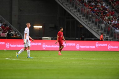KALLANG, SINGAPORE - 15 Temmuz 2022: Trent Alexander-Arnold # 66 Liverpool oyuncusu sezon öncesi stadyumdaki Crystal Palace 'a karşı oynuyordu. 