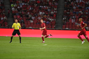 KALLANG, SINGAPORE - 15 Temmuz 2022: Sepp Van Den Berg # 72 Liverpool Oyuncusu Ulusal Stadyumdaki Crystal Palace 'a karşı maç öncesi. 