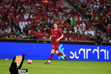 KALLANG, SINGAPORE - 15 Temmuz 2022: Sepp Van Den Berg # 72 Liverpool Oyuncusu Ulusal Stadyumdaki Crystal Palace 'a karşı maç öncesi. 