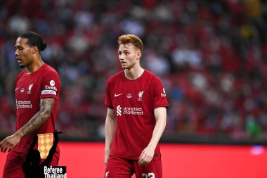 KALLANG, SINGAPORE - 15 Temmuz 2022: Sepp Van Den Berg # 72 Liverpool Oyuncusu Ulusal Stadyumdaki Crystal Palace 'a karşı maç öncesi. 