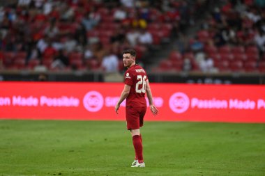 KALLANG, SINGAPORE - 15 Temmuz 2022: Andrew Robertson # 26 Liverpool Oyuncusu Ulusal Stadyumdaki Crystal Palace 'a karşı hazırlık maçında. 