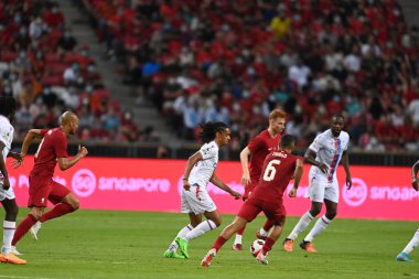 KALLANG, SINGAPORE - 15 Temmuz 2022: Jaden Raymond # 64 Kristal Saray Oyuncusu sezon öncesi stadyumdaki Liverpool maçında. 