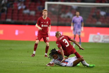 KALLANG, SINGAPORE - 15 Temmuz 2022: Jaden Raymond # 64 Kristal Saray Oyuncusu sezon öncesi stadyumdaki Liverpool maçında. 
