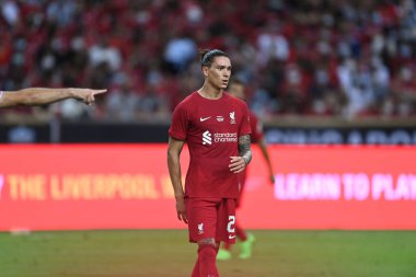 KALLANG, SINGAPORE - 15 Temmuz 2022: Dawin Nunez # 27 Liverpool Oyuncusu, ulusal stadyumdaki Crystal Palace 'a karşı hazırlık maçında.  
