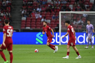 KALLANG, SINGAPORE - 15 Temmuz 2022: Nathaniel Phillips # 47 Liverpool Oyuncusu Ulusal Stadyumdaki Crystal Palace 'a karşı hazırlık maçında. 