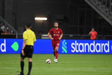 KALLANG, SINGAPORE - 15 Temmuz 2022: Nathaniel Phillips # 47 Liverpool Oyuncusu Ulusal Stadyumdaki Crystal Palace 'a karşı hazırlık maçında. 