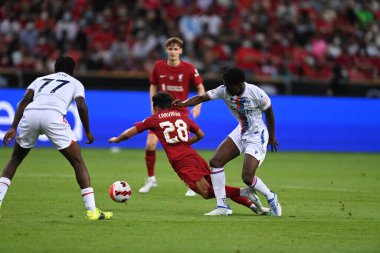 KALLANG, SINGAPORE - 15 Temmuz 2022: Liverpool 'un 28 numaralı Fabio Carvalho Ulusal Stadyum' daki Crystal Palace 'a karşı hazırlık maçında. 