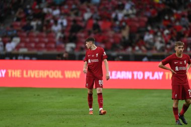 KALLANG, ŞARKI - 15 Temmuz 2022: Luke Chambers # 88 Liverpool Oyuncusu, ulusal stadyumdaki Crystal Palace 'a karşı hazırlık maçında. 