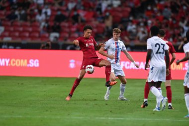 KALLANG, SINGAPORE - 15 Temmuz 2022: Rhys Williams # 46 Liverpool Oyuncusu, ulusal stadyumdaki Crystal Palace 'a karşı hazırlık maçında. 